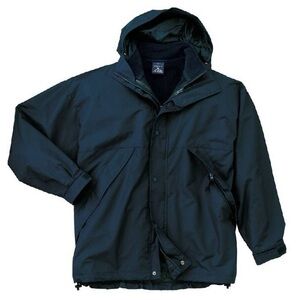 Port Authority Black Men’s 3-in-1 Windbreaker & Vest Combo Jacket with Hood